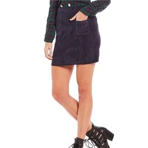 NWT Sugar Lips Navy Blue Cord Front Pocket Skirt